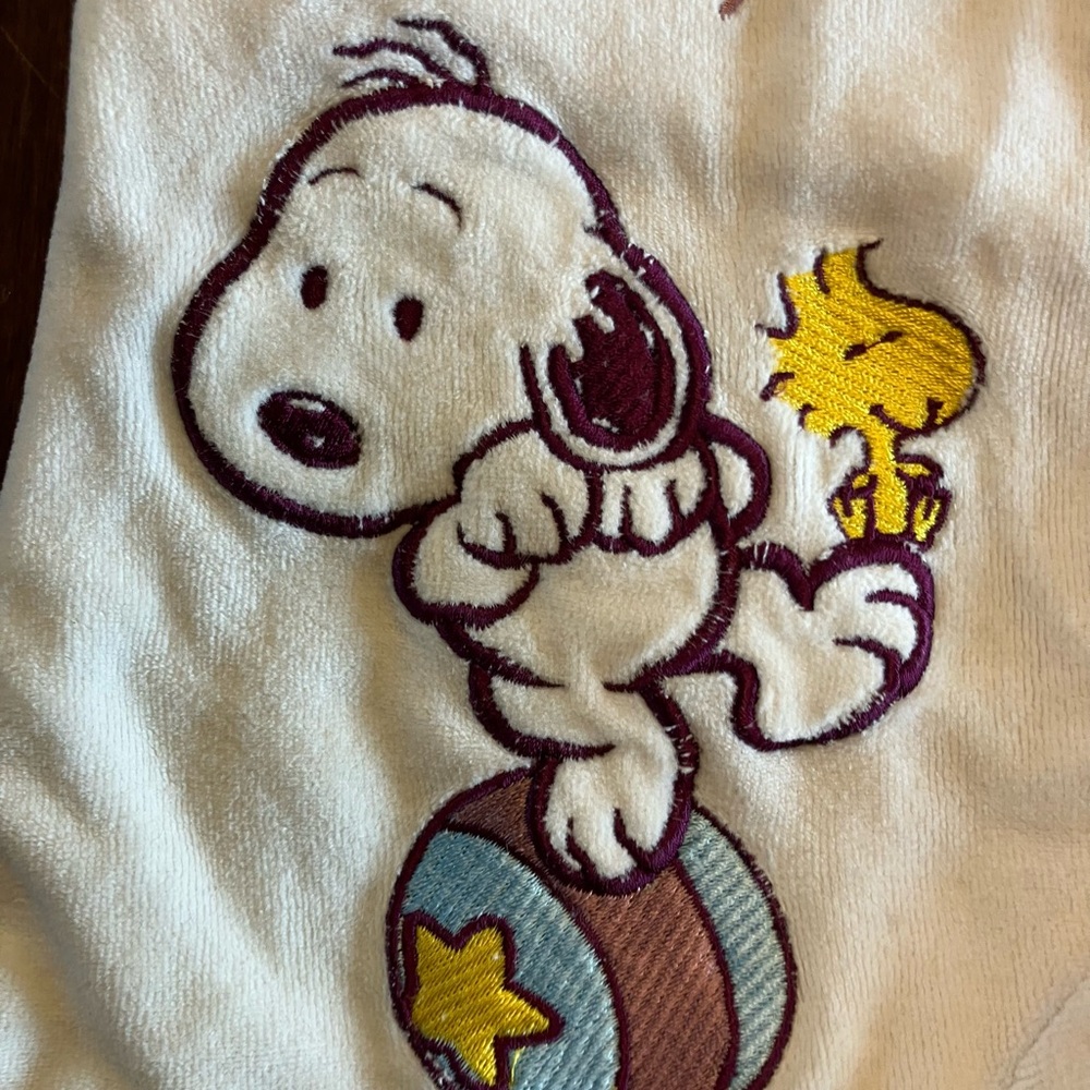 Vintage RARE Baby Snoopy Velour Baby Girls Onesie 6mo
